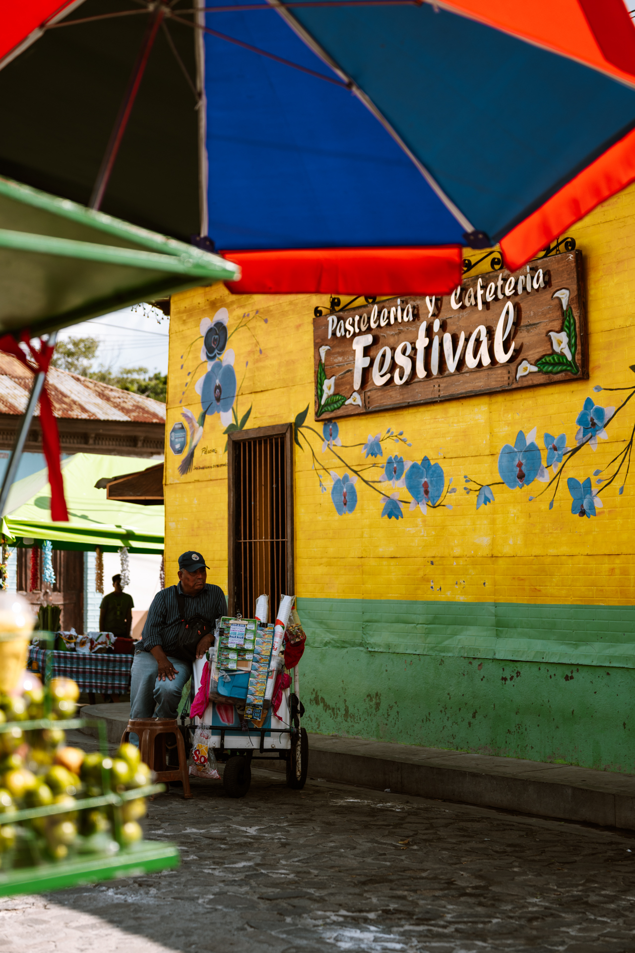 Local cafe scene in Juayúa on Ruta de las Flores, El Salvador