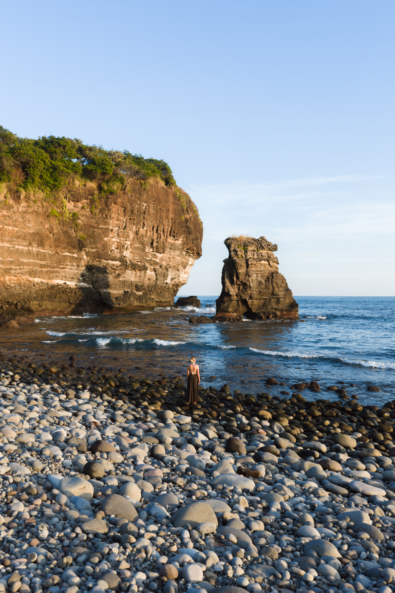 Rocky Mizata Beach with coastal cliffs, El Salvador