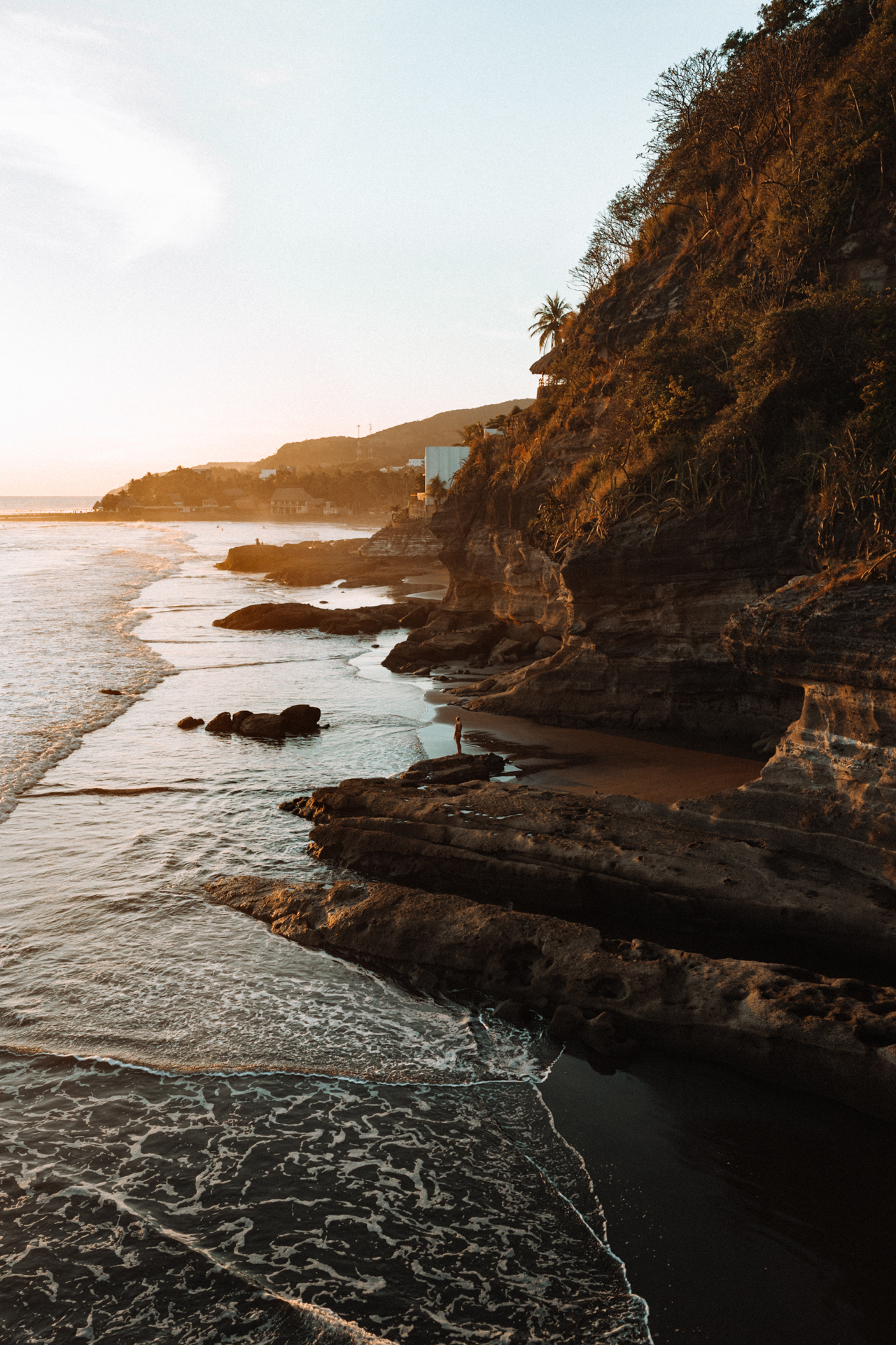 Golden hour coastline at El Zonte, El Salvador