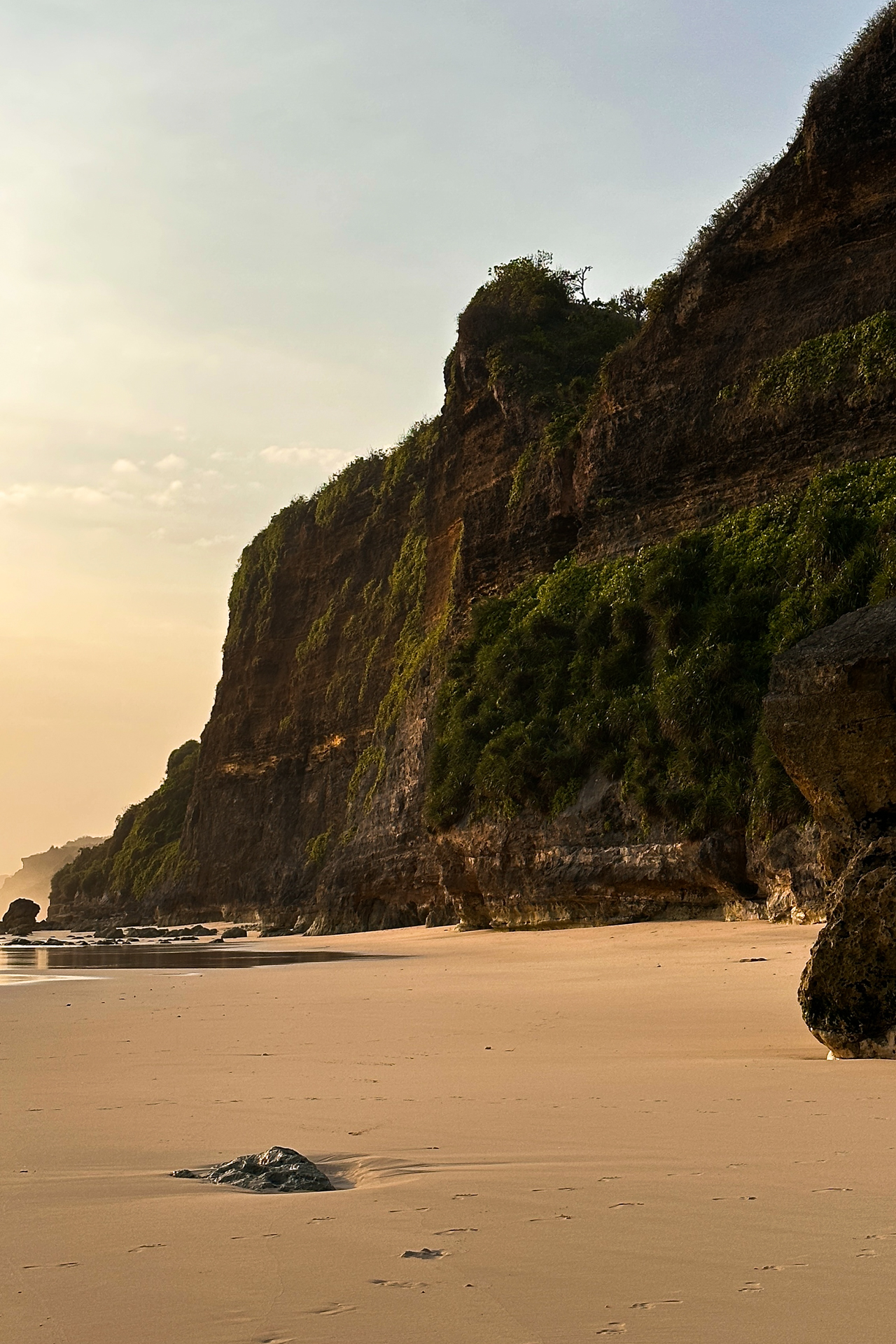 Mbawana Beach cliffs and sandy shoreline, Sumba Island
