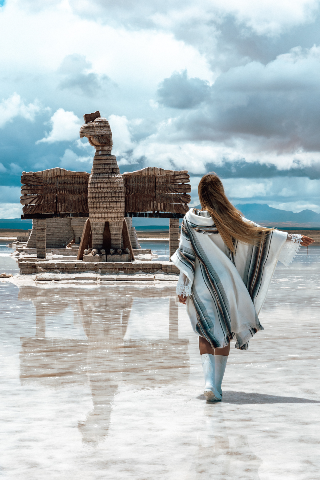 Salt sculptures on Salar de Uyuni Salt Flats in Bolivia