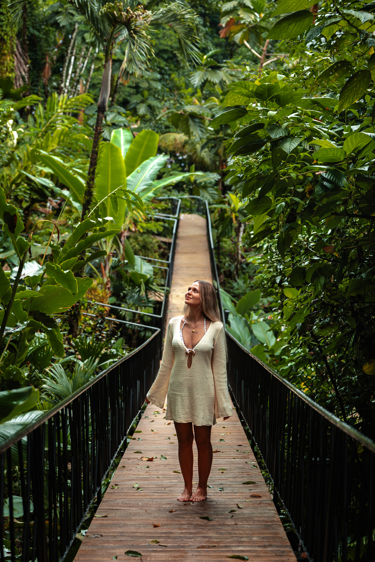 Woman standing in the jungle in Costa Rica, Uvita