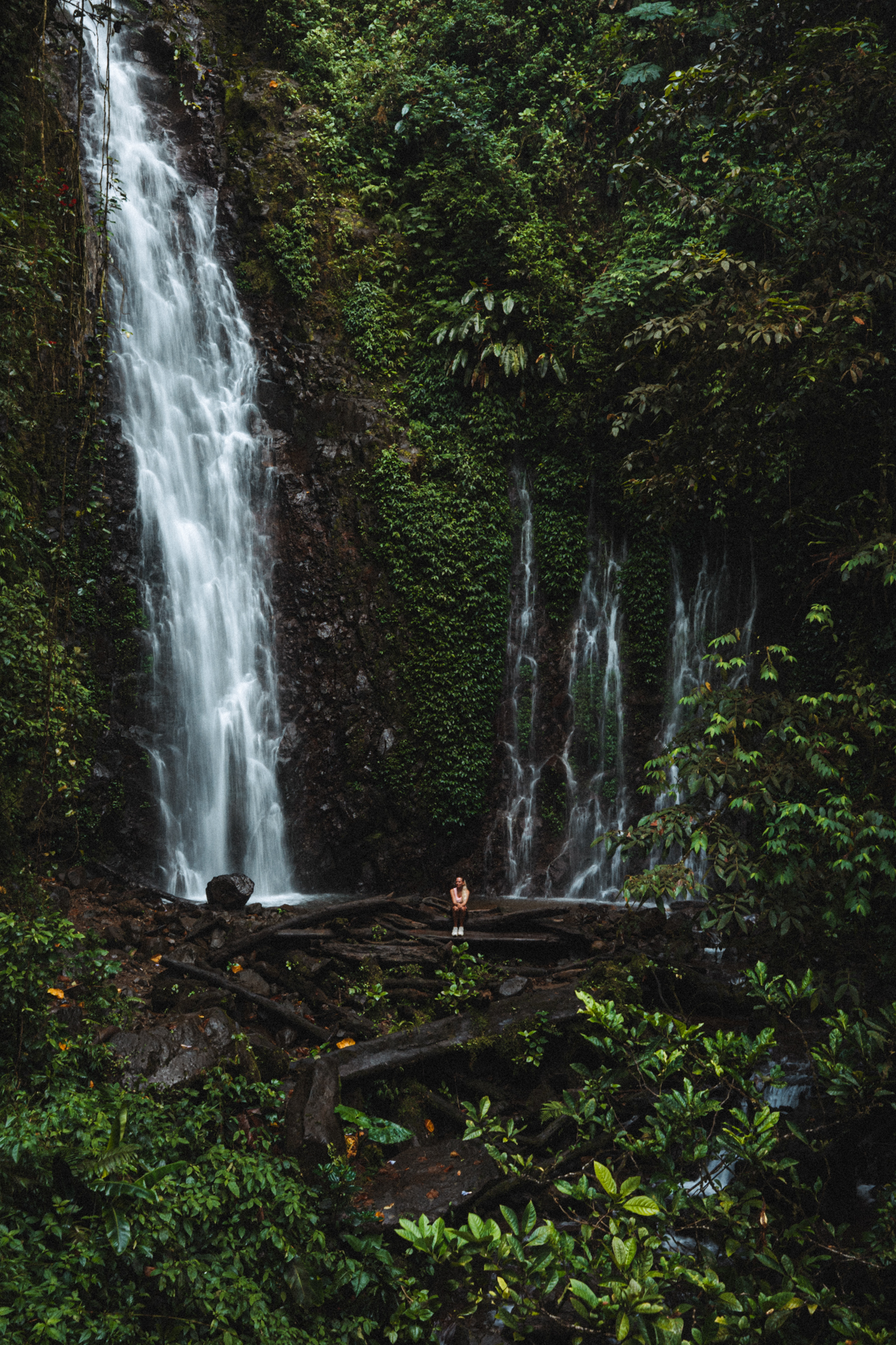 El Tigre Waterfalls in Monteverde Costa Rica with multiple cascades and lush rainforest surroundings