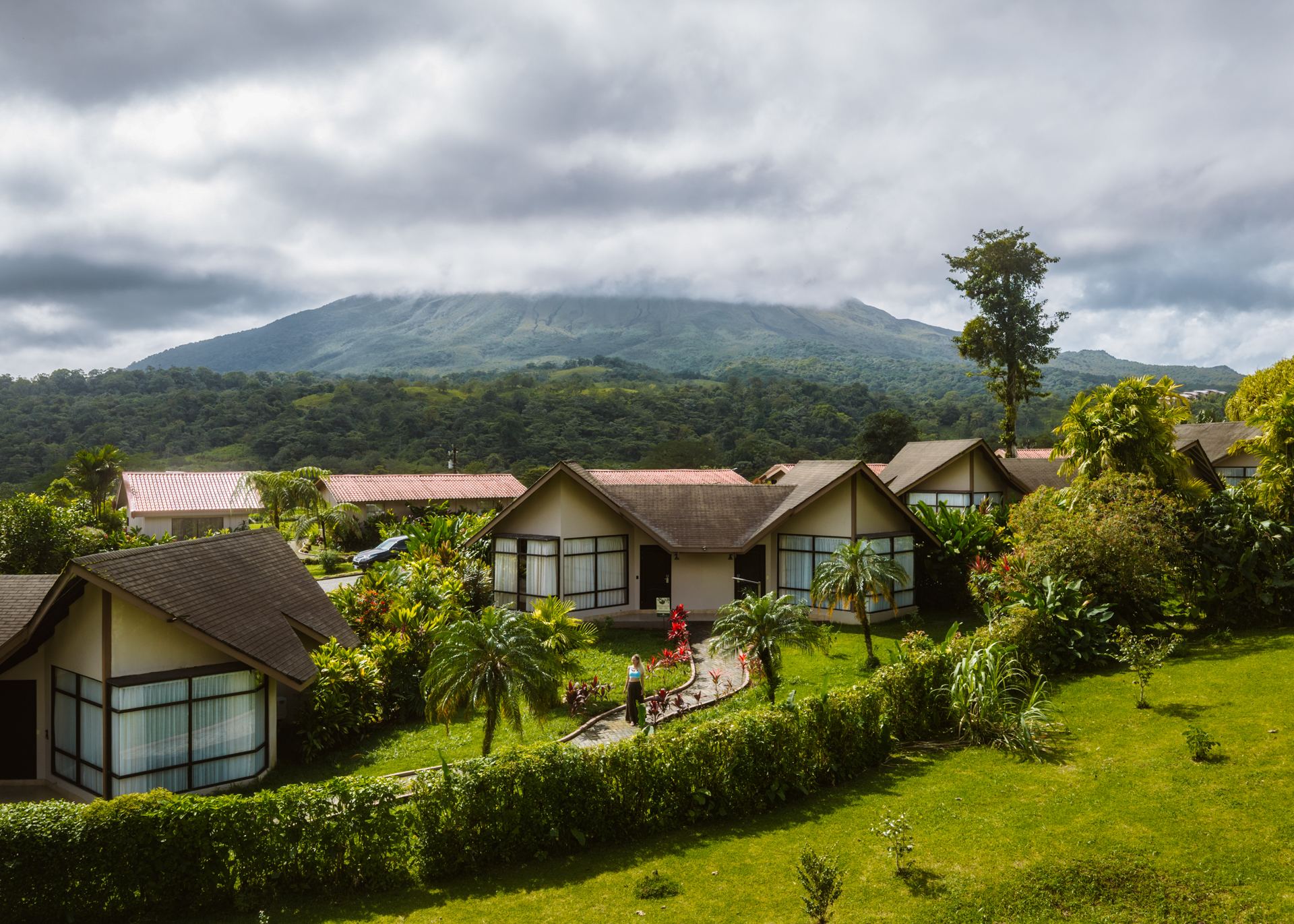 La Fortuna Drone photo with the volcano backdrop