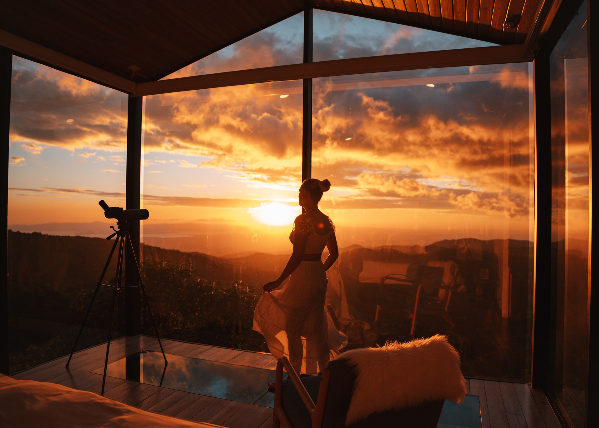 Sunset at Amalu Monteverde Cabin in Costa Rica