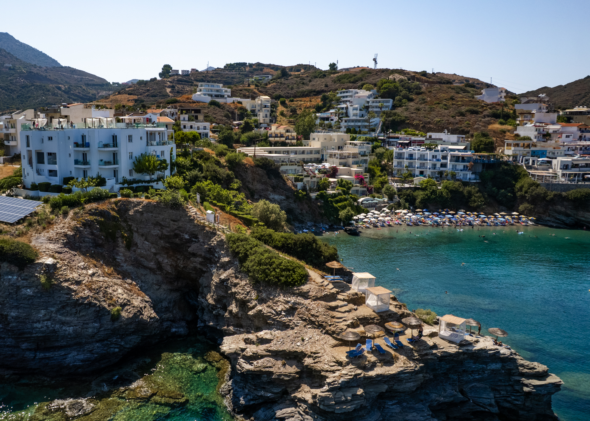 Drone shot of Bali near Rethymno in Crete