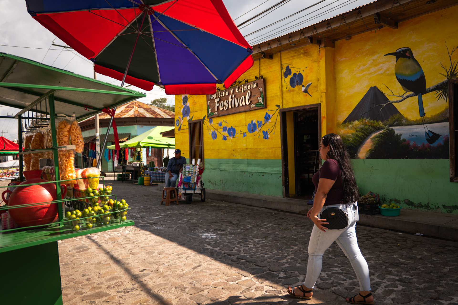 Streets of Juayua in Ruta de Las Flores El Salvador