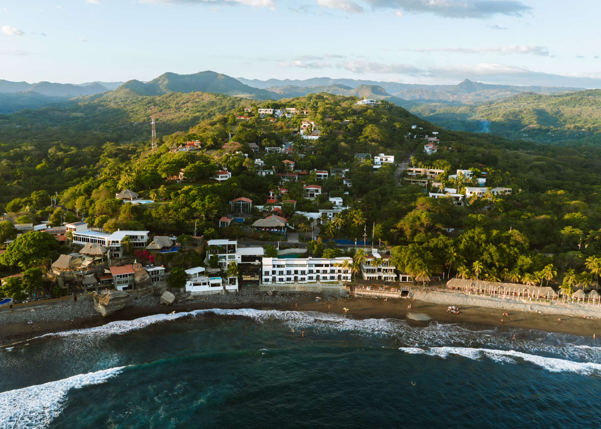 Drone Shot of El Tunco in El Salvador