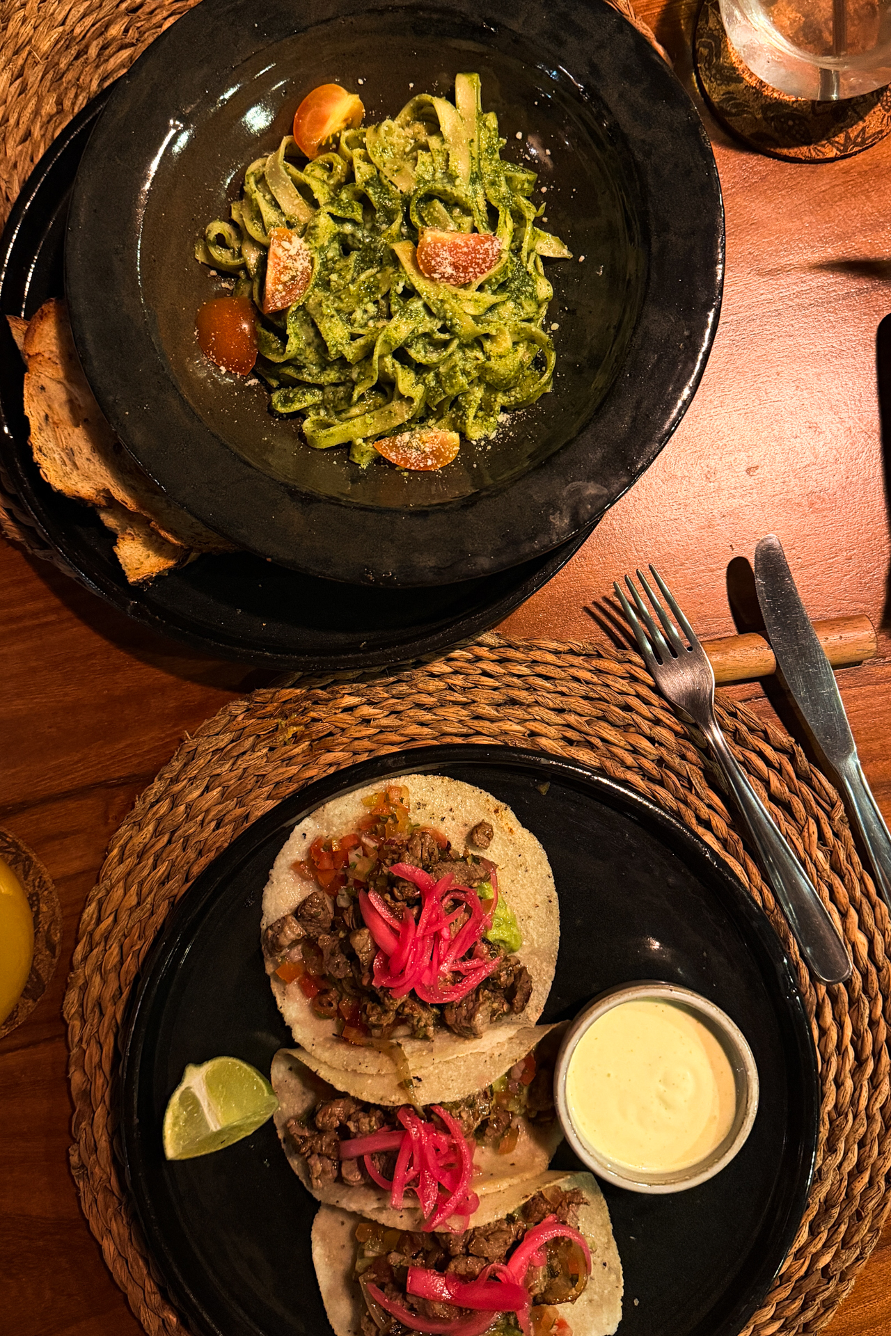 Pasta and Tacos at Nan Tal Restaurant in El Zonte, El Salvador