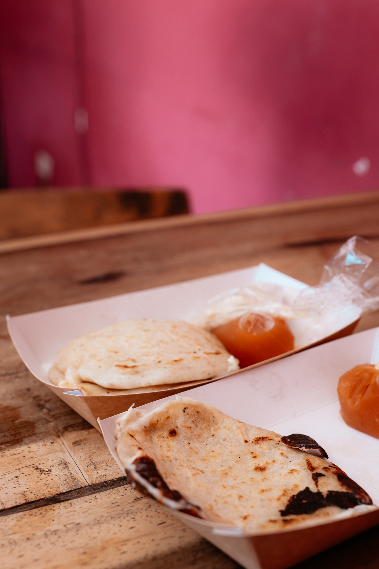 Pupusas in El Tunco, El Salvador in a Pupuseria
