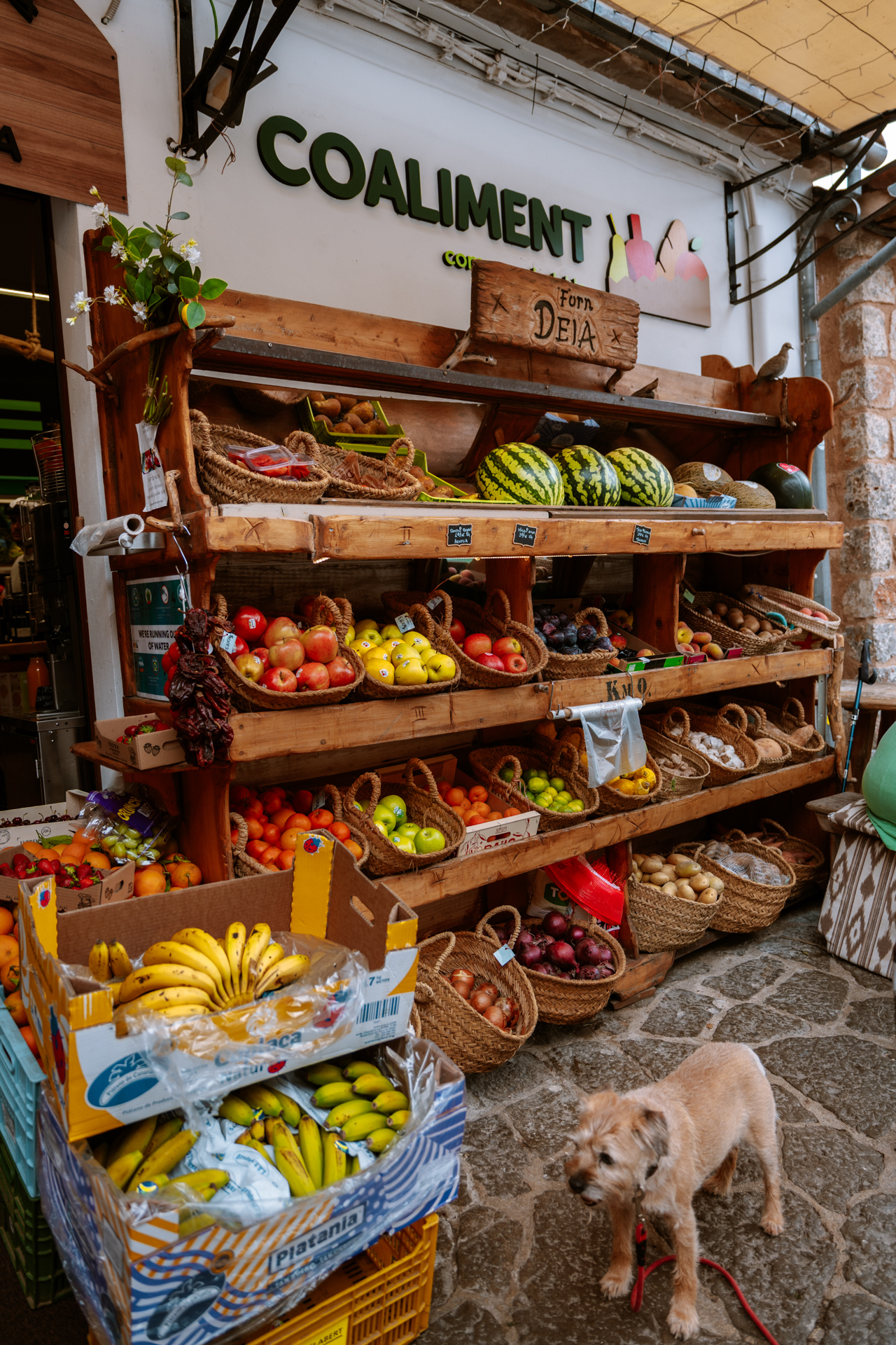 Local fruit and vegetable shop in Deià village, Mallorca, Spain
