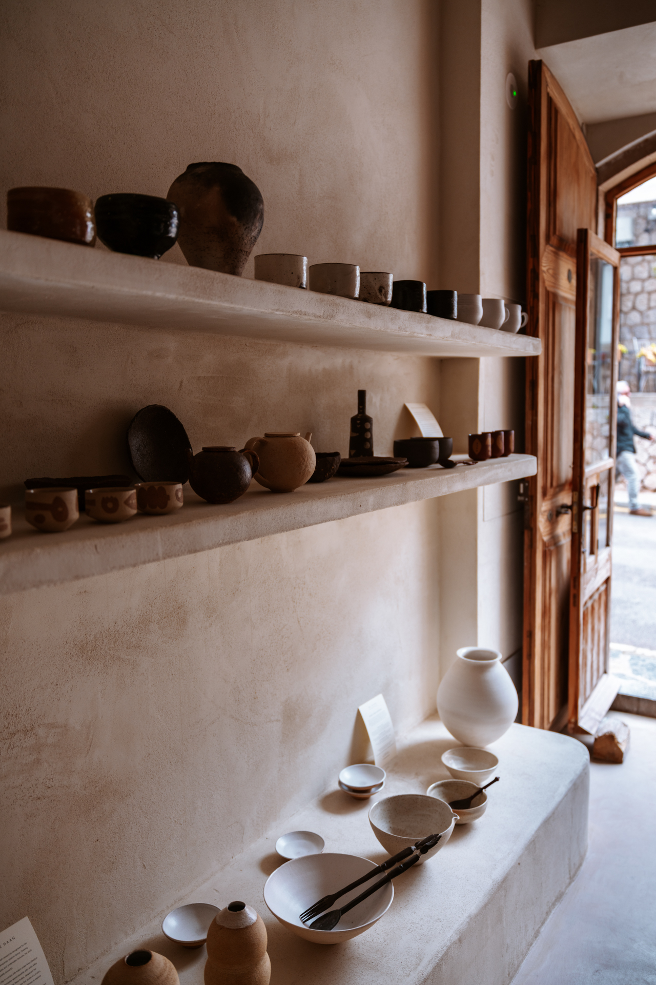 Minimalist pottery and ceramics store in Deià, Mallorca, Spain