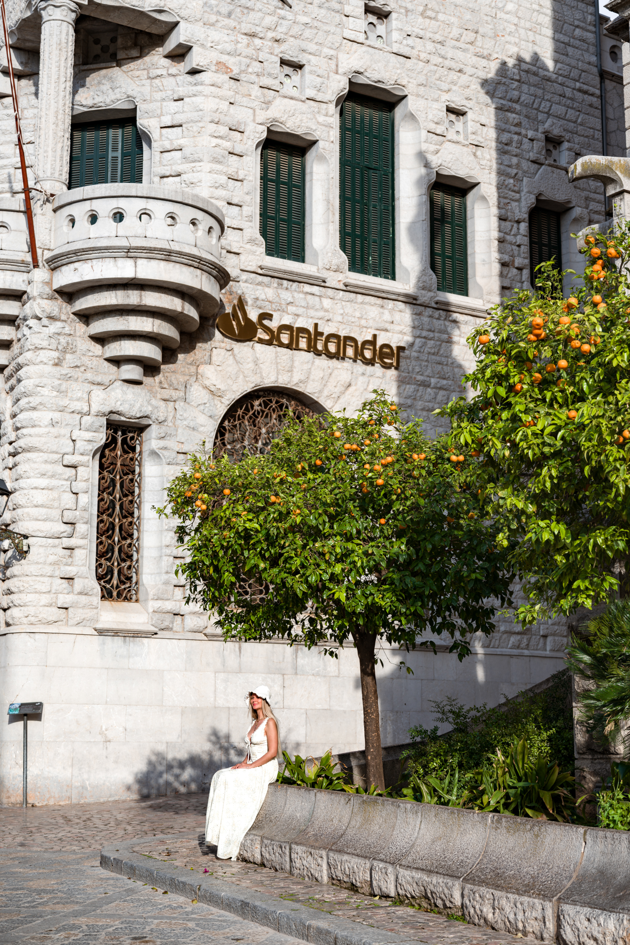 Orange trees and modernist architecture in Sóller