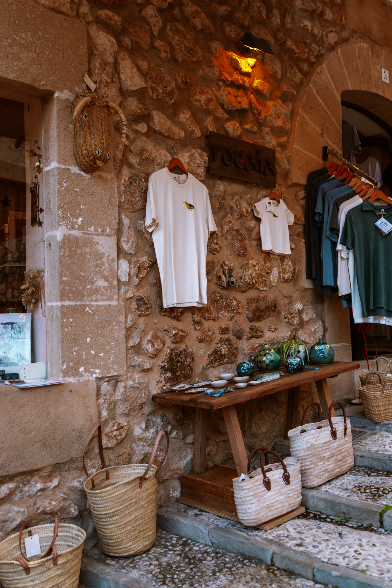 Boutique selling handcrafted goods in Pollença old town, Mallorca
