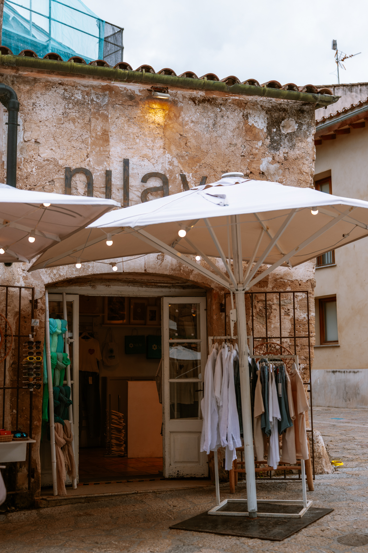 Boutique shopping in the historic center of Pollença, Mallorca