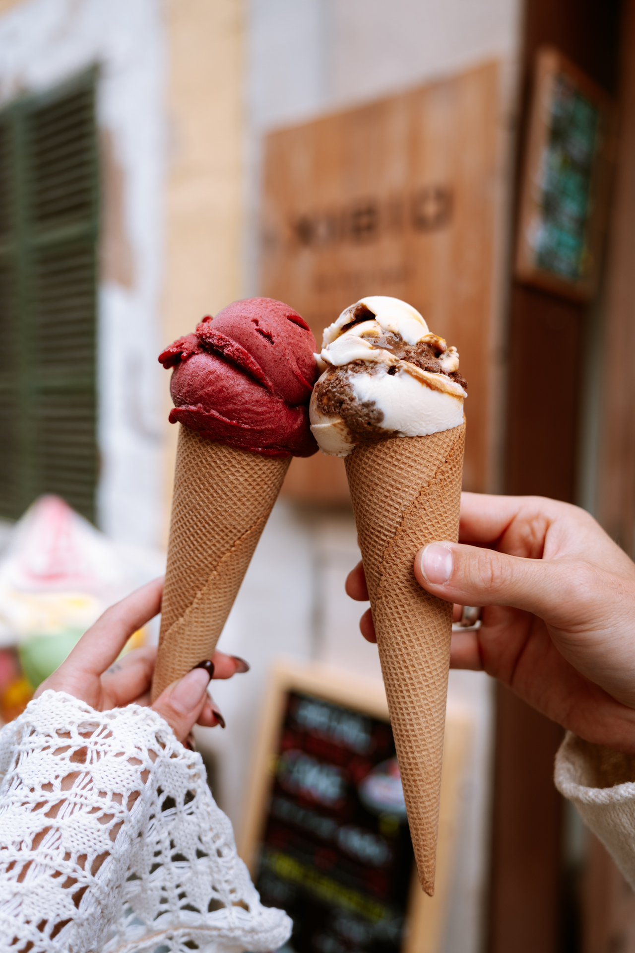 Gelato cones in Alcúdia Old Town, Mallorca