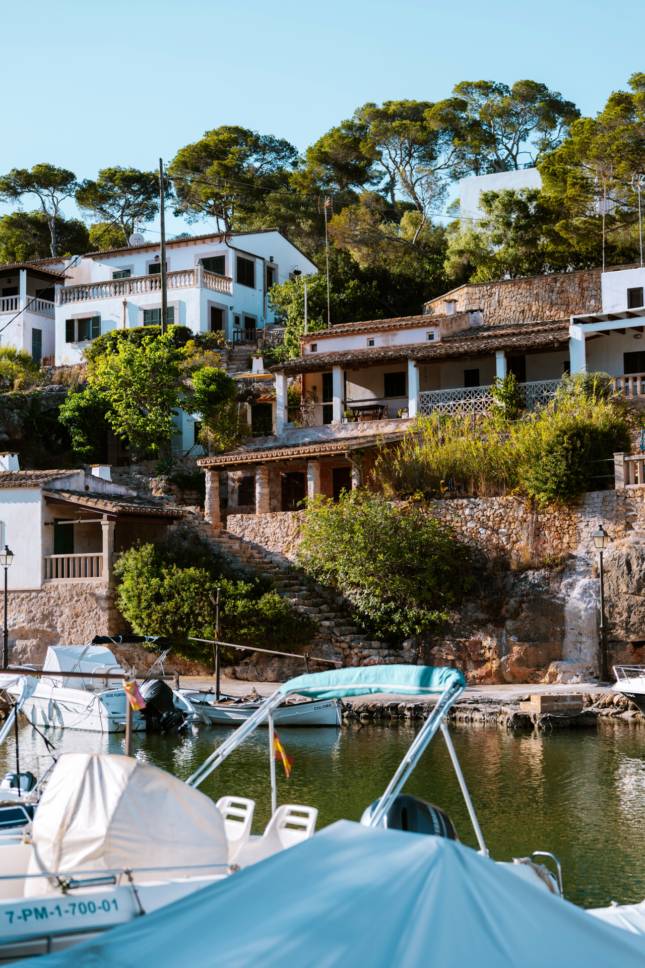 Traditional waterfront houses in Cala Figuera, Mallorca