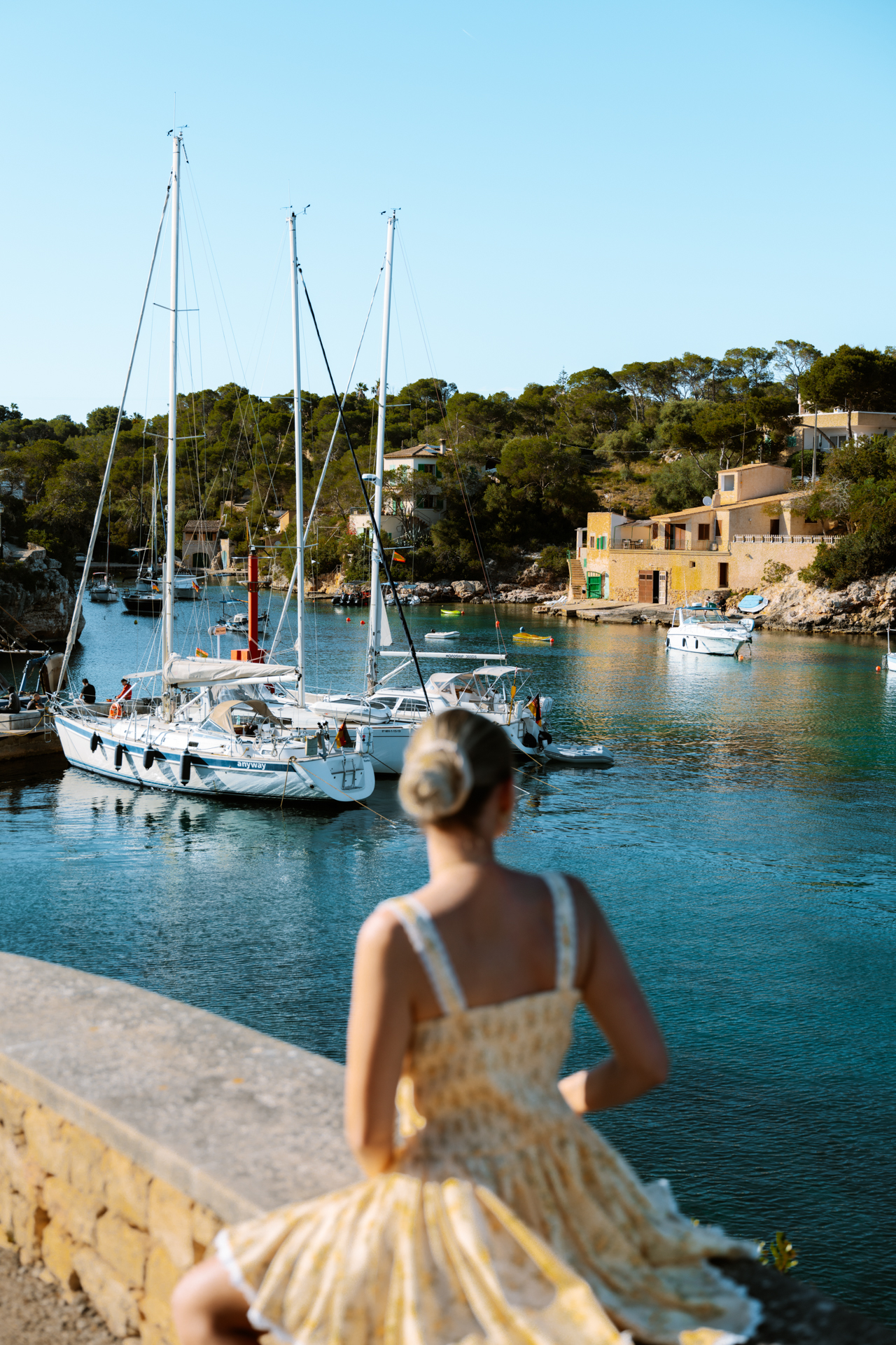 Scenic harbor views in Cala Figuera