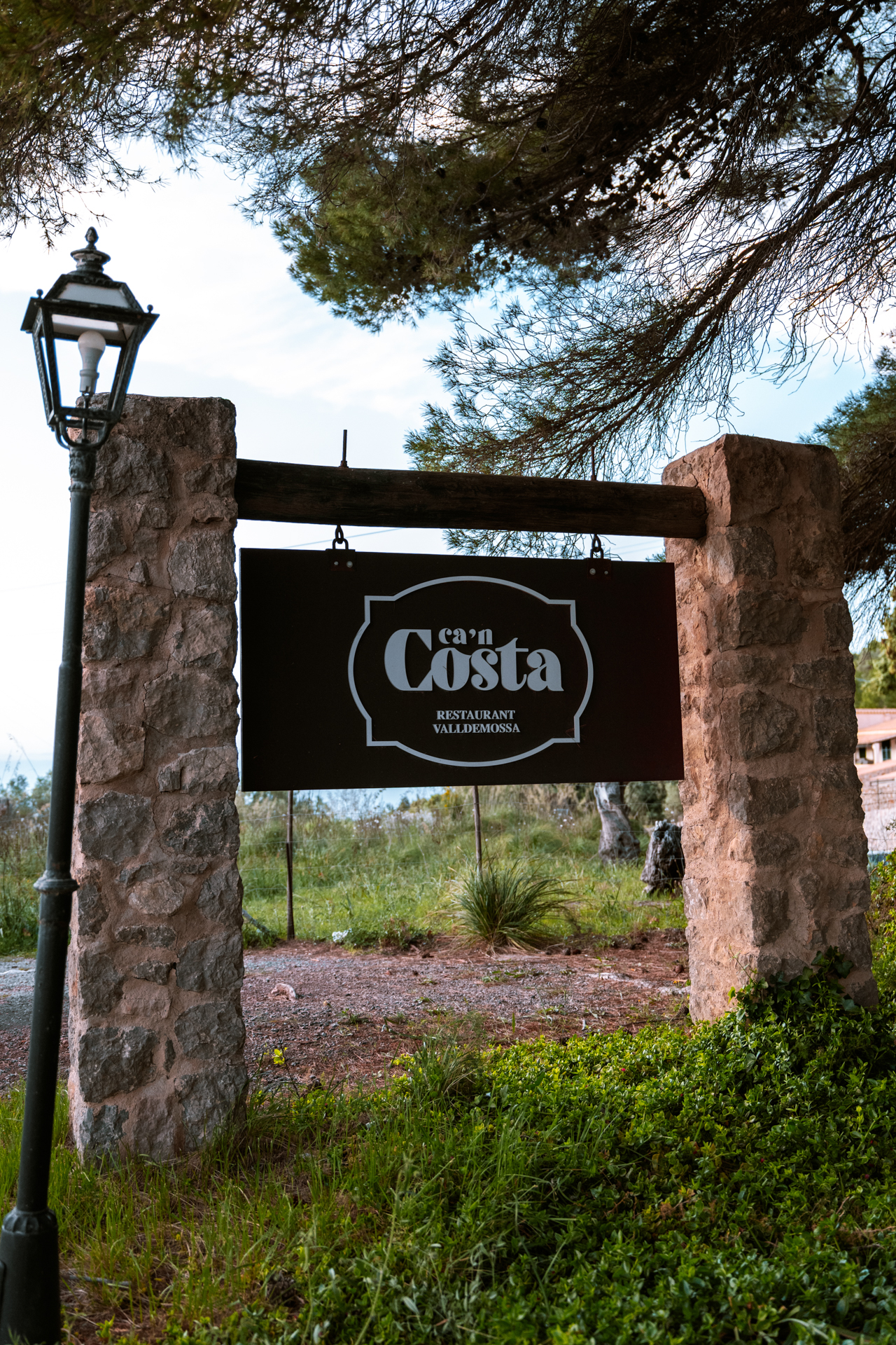Can Costa restaurant entrance sign in Valldemossa, Mallorca