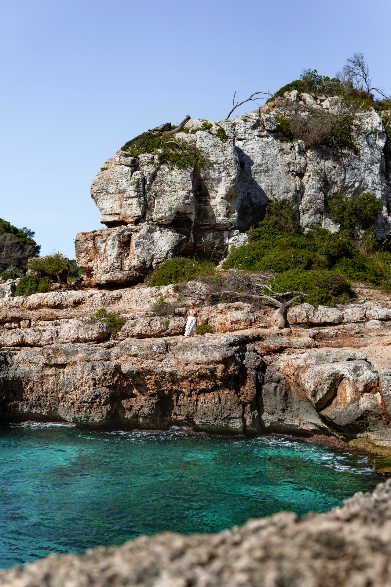 The rugged coastline of Cala S'Almunia