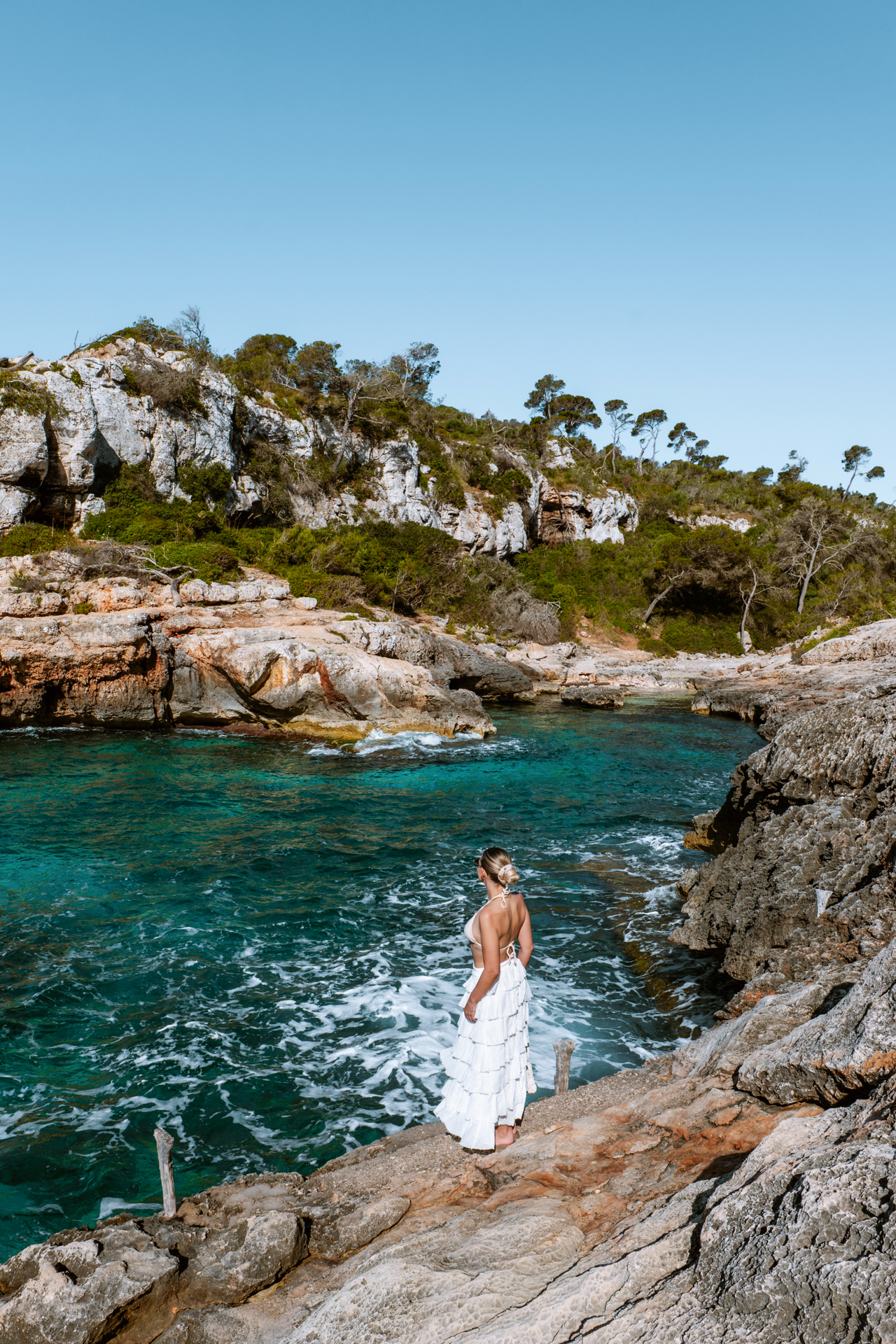 Turquoise waters at Cala S'Almunia in Mallorca
