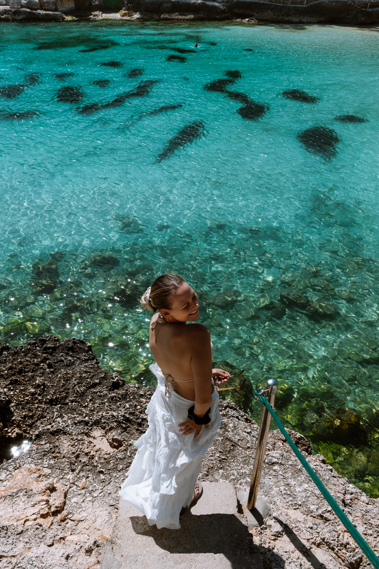 Cala Llombards beach in Mallorca with crystal-clear turquoise water