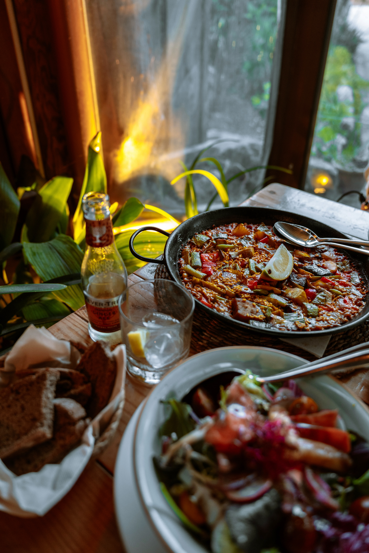 Outdoor dining terrace at Can Costa restaurant in Valldemossa, Mallorca