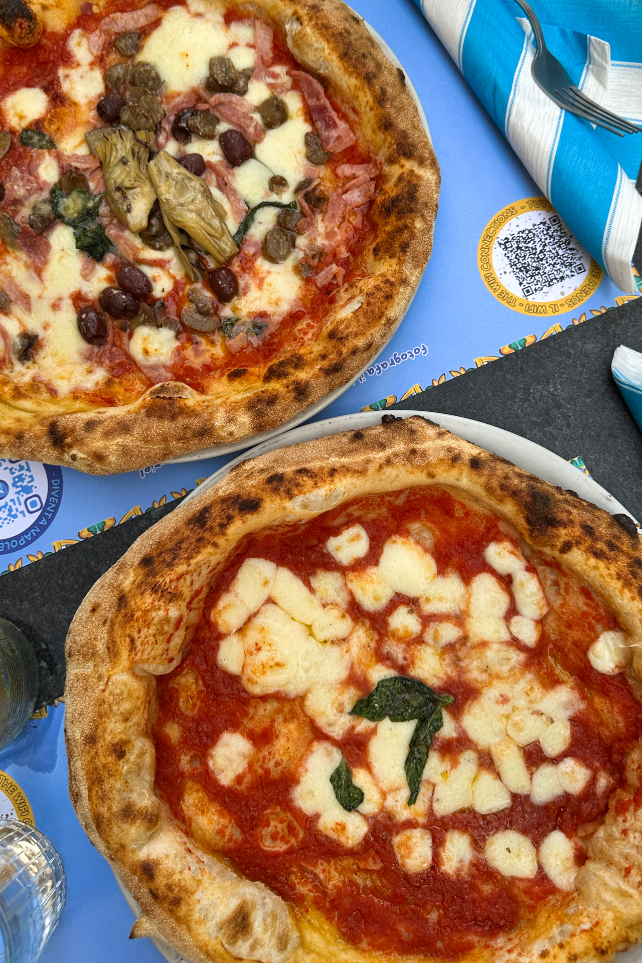 Italian pizzas in Cinque Terre