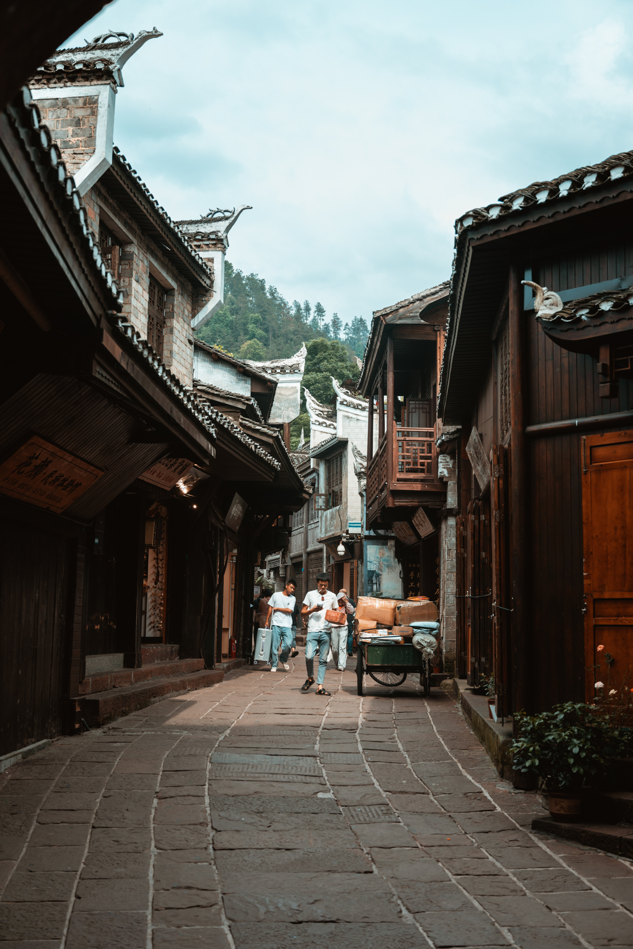 Traditional street in Fenghuang Ancient Town, China