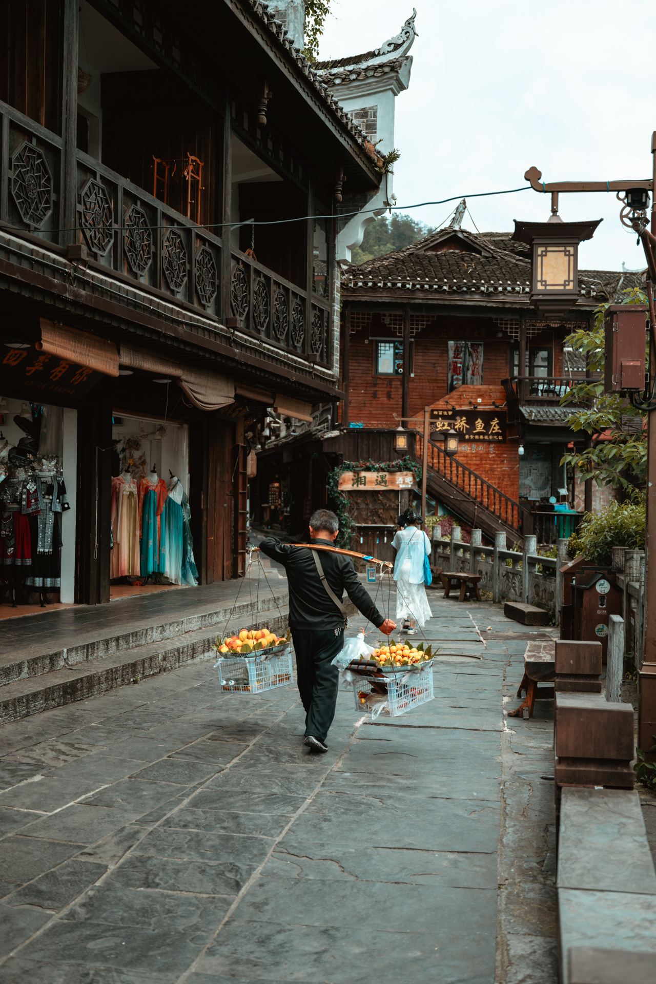 Traditional street life in Fenghuang Ancient Town, China