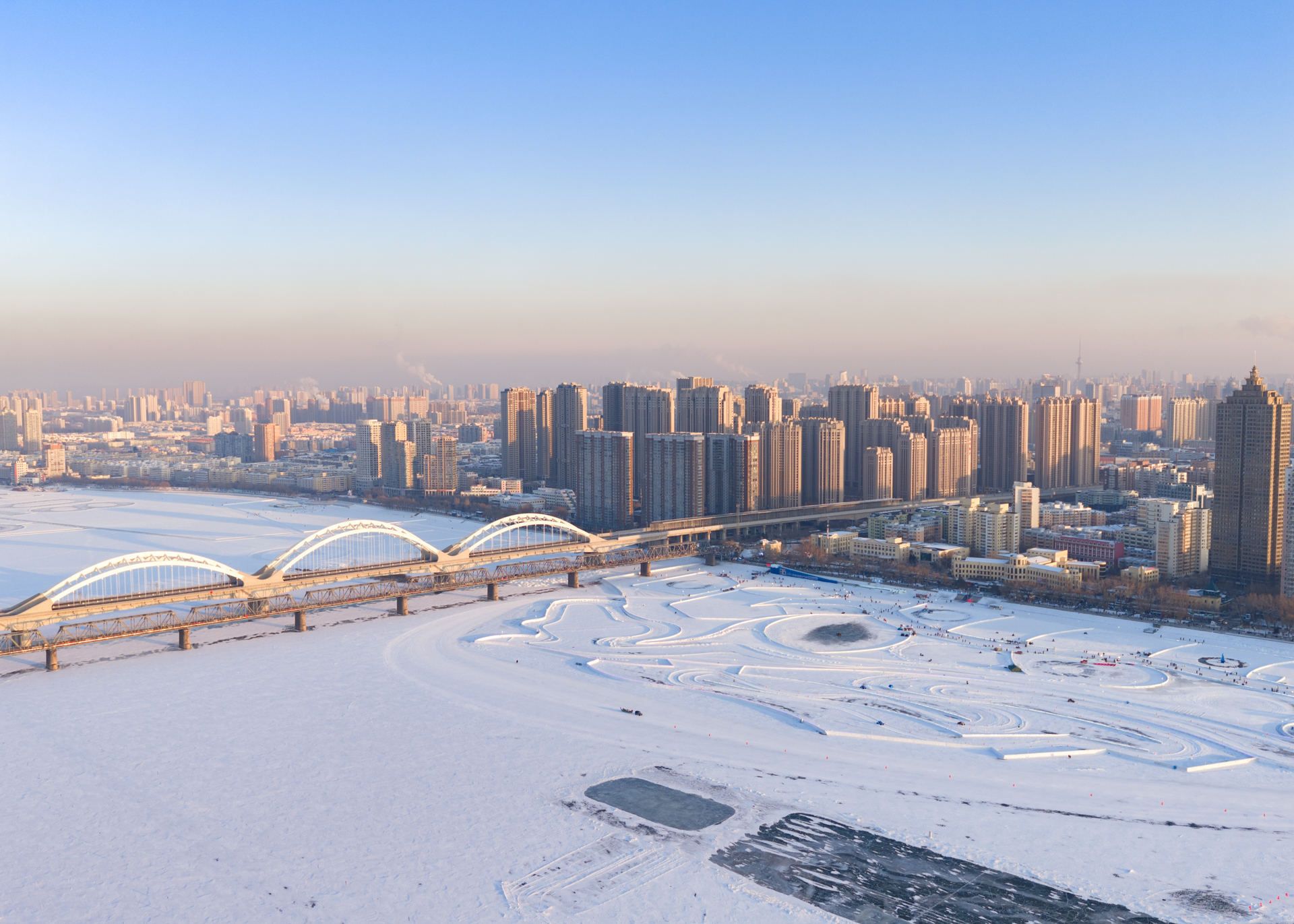 Aerial view of Harbin in China