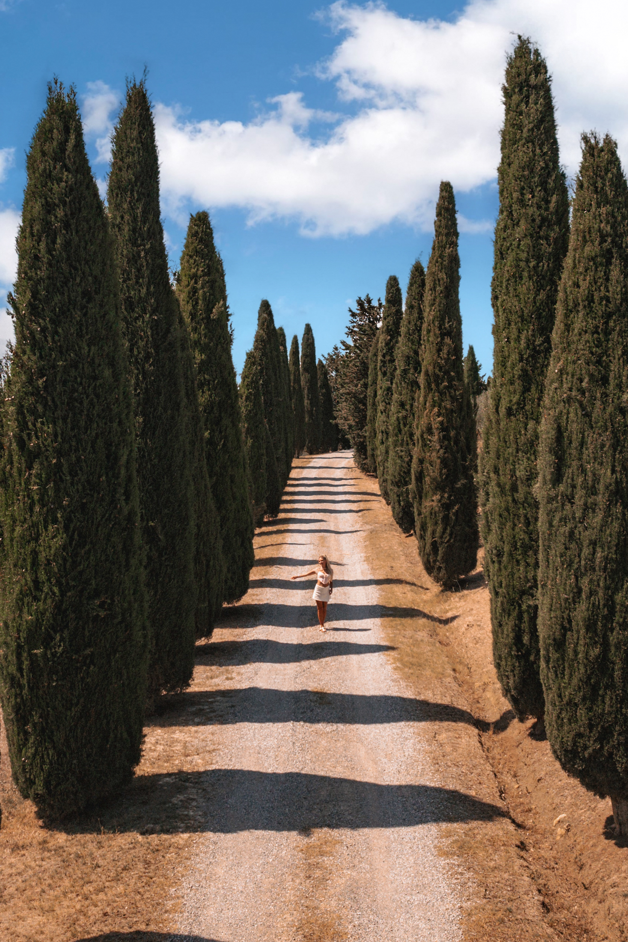 Cypress-lined road in Val d’Orcia, Tuscany
