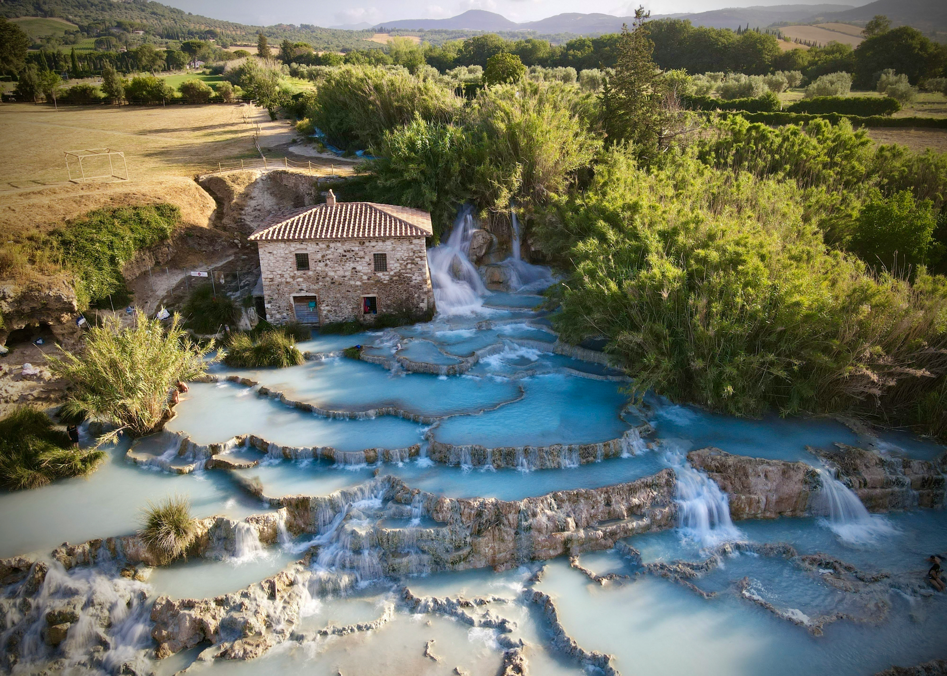 Cascate del Mulino hot springs in Saturnia, Tuscany